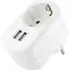 Schwaiger Ladegerät mit Steckdose, weiß / Netzladegerät / 230 V / 2x USB / 3,4 A