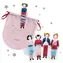 DJECO Kreativset Puppen / 5 Puppen / Stoffbeutel / ab 6 Jahren