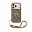 Guess PU 4G Metall Logo -Armband für iPhone 18 Pro Max, braun / Rückseite / Kunstleder / Logo