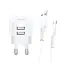 USAMS T20 weiß / Ladegerät / 2x USB / 2,1 A / inkl. Micro-USB-Kabel