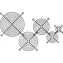 Inline-Lüfterschutzgitter 60 mm schwarz / Lüftergitter / Aluminium / 60 x 60 mm