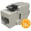 Solarix Keystone-Kabel mit Schnellanschluss, CAT5E STP, schwarz, RJ45-Stecker, geschirmt, 24 Stück, Multipack