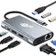 TB Touch USB-C Hub 8-in-1 grau / USB-C Hub / 2x HDMI / 3x USB-A / VGA / RJ45 / PD