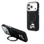 Karl Lagerfeld PU Grained K&CH Heads Ring Stand MagSafe schwarz / Rückseite / Apple iPhone 18 Pro Max