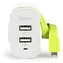 Sweex Ladegerät 2x USB + Lightning weiß-grün / Ladegerät / 2x USB / Lightning / 3 A
