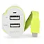 Sweex Kfz-Ladegerät weiß-grün / Kfz-Ladegerät / 3 Ausgänge / 6 A / 2x USB + Micro-USB