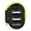 Sweex Kfz-Ladegerät schwarz-grün / Kfz-Ladegerät / 3 Ausgänge / 2x USB + USB-C / 6 A