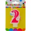SPARKYS Geburtstagskerze Einhorn mit Zahl 2 / 9 x 14 x 1,3 cm / 12 g