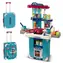 SPARKYS Kinderkoffer mit 2-in-1-Küche, blau / Mit Zubehör / 2 AA-Batterien