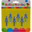 SPARKYS Geburtstagskerze Teddybär blau / 6 Stück / mit Halter