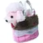 SPARKYS Plüschpudel, rosa in schokoladenbrauner Handtasche / 15 cm
