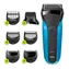 Braun Series 3 310BT / Schrotrasierer / 30 Min. Betrieb / 6-fach Aufsatz / Blau-Schwarz