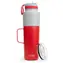 Asobu Doppelpack Flasche mit Becher rot 0,9 L + 0,6 L / Thermosflasche + Becher / Edelstahl