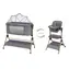 KikkaBoo 2-in-1 Babybett und Hochstuhl Sleat Me Grey / ab Geburt / bis 9 kg