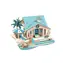 Woodcraft 3D-Holzpuzzle Villa auf Bali / 86 Teile / ab 8 Jahren / Schwierigkeit: einfach