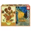 Educa Puzzle Sonnenblumen + Caféterrasse bei Nacht / 2x1000 Teile / ab 14 Jahren