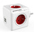 PowerCube Split-Steckdose rot / 4 Steckdosen / 2x USB- Port