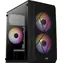 AeroCool CS-107-A-BK-V2 schwarz / mATX / mITX / 3x 120mm FRGB / 1x USB3.0 + 1x USB 2.0 / ohne Netzteil / transparente Seite
