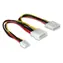 DeLock Stromkabel Molex 4pin (M) - Molex 4 Pin (F) + 4 Pin Floppy 0,2m