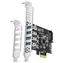 Axagon PCEU-43RS, PCIe-Controller, 4X USB 5Gbit/s, Stromversorgung über PCIe oder SATA, Renesas PD720201, SP & LP