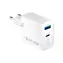 Forever TC-06-20AC Schnelles Netzwerkladegerät weiß / 1x USB-C 1x USB 20W / PD / QC 