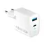 Forever GaN TC-06-33AC Schnelles Netzwerkladegerät weiß / 1x USB-C 1x USB 33W / PD / QC 