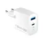 Forever GaN TC-06-65AC Schnelles Netzwerkladegerät weiß / 1x USB-C 1x USB 65W / PD / QC 