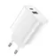 Forever LS-04 QC PD 20W Schnelles Netzwerkladegerät weiß / 1x USB-A 1x USB-C / QC 
