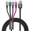 Baseus CA1T4-A01 Fast 4in1 schwarz / Kabel 2x Lightning / USB-C / MicroUSB 3,5A / 1,2m