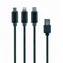 Gembird CC-USB2-AM31-1M USB-A Stromkabel 3in1 / 1x microUSB (M) / 1x USB-C (M) / 1x Lightning (M)