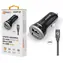 Aligator Smart Autoladegerät 3,4A schwarz / 2xUSB / SMART IC / Micro-USB-Kabel 2A