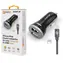 Aligator Smart Autoladegerät 3,4 A schwarz + Lightning-Kabel / 2xUSB / SMART IC 