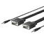MicroConnect Kabel Full HD SVGA HD15 mit Klinkensteckern 3M schwarz / Full HD (1920x1080) @ 60Hz / 3,5mm Klinke