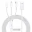 Baseus CAMLTYS-02 SUPERIOR 3in1 1,5 m weiß / USB-C / MicroUSB / Beleuchtung 