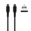 FIXED Flüssigsilikon Langes Lade- und Datenkabel mit USB-C/USB-C-Anschlüssen und PD-Unterstützung 2 m schwarz / USB 2.0 / 60 W 