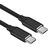 PremiumCord -Kabel USB-C M/M / 240 W 480 Mbit/s, schwarzes Baumwollgeflecht, 1 m