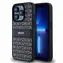 DKNY PU-Leder-Rückseite mit Ton-in-Ton-Streifenmuster für Apple iPhone 15 Pro Max, Schwarz