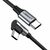 Ugreen US255 Ladekabel USB-C (M) - USB-C (M) 1 m schwarz / QC4.0 / abgewinkelt