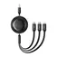 Baseus P10368700111-02 Schnellladekabel 3 in 1 USB-A - microUSB & USB-C & Lightning (3,5 A) 1,1 m schwarz