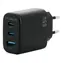 Mobilis Wandladegerät 65W schwarz / 2x USB-C / 1x USB-A