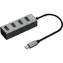YENKEE YHB C430 grau / USB Hub / 4X USB-A 3.0 