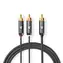 Nedis Subwoofer-Kabel RCA (M) - 2x RCA (M) 3,00 m Grau 