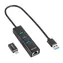 Sharkoon 3- Port USB 3.2 Gen 1 Alu Hub + Ethernet schwarz / 3x USB-A 3.2 / 1x RJ-45