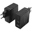Vention FEGB0- EU GaN Power Charger Schwarz / 2x USB-C / 1x USB-A / bis zu 100W