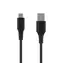 FIXED kurzes Lade- und Datenkabel aus Flüssigsilikon mit USB-/USB-C-Anschlüssen und PD-Unterstützung, 0,3 m, USB 2.0, 60 W, schwarz