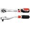 YATO Ratsche 3|8" gebogen / Länge 200 mm / Zähnezahl 72 / Kniehebel / CrV 6140