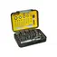 Stanley Bit-Set 1|4" mit Mini-Ratsche (39 Stück) / Flach | Philips | Pozidriv | TORX | Inbus / Bitlänge 25 mm