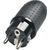 Solight P76 Gummistecker für Feuchträume schwarz / gerade / IP44 