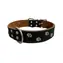 Huhubamboo BONNY Lederhalsband schwarz / Hundehalsband / 45 cm
