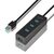 Axagon HUE-S2BL, 4X USB 5Gbps LADE-Hub, Micro-USB-Stromanschluss, USB-A-Kabel 120 cm